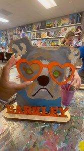 This was so fun and relaxing! 😎 #barkleythabulldog #paintnight #wineanddesign | Tabitha Moore