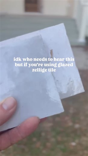 Danny & Christina Pitcher | Renovation + DIY on Instagram: "Using glazed zellige tiles in your home renovation project? Make sure you are soaking your *glazed* zellige tile for 1-2 minutes in room temperature water before you work with them! Why? These tiles are porous and soaking them helps them better adhere to the surface. Whether you’re using them in a bathroom renovation, for a kitchen backsplash, or a tiled accent wall, make sure you soak them first prior to working with them. Note that th
