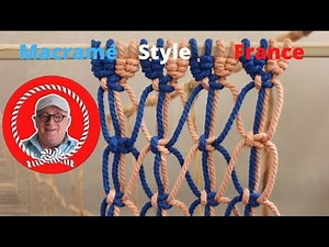 MACRAME: CROSSED KNIT PATTERN ON A CAT'S PAW KNOT
