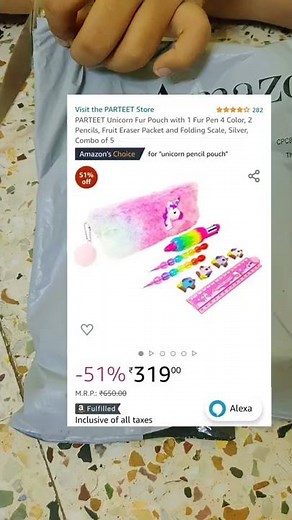 Unicorn Pencil Pouch💖from Amazon/#youtubeshorts /#shorts