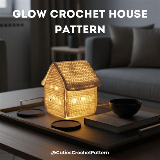 Glow Crochet House Pattern | LED Light Home Decor | Cozy Crochet Lantern | Crochet PDF Pattern - Etsy
