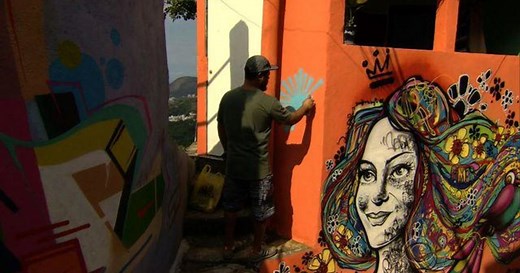 Artist transforms Brazilian neighborhood with street art