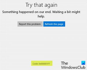 Error Code 0x000001F7, Microsoft Store not working