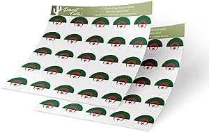 Desert Cactus Algeria Flag Sticker Vinyl Country Decal 1 Inch Round Two Sheets 50 Total Pieces Kids Logo Scrapbook Car Laptop