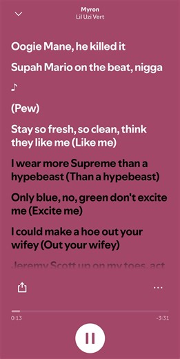 Myron - lil Uzi Vert #fyp #song #lyrics #spotify #liluzivert