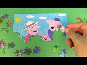 Pig Muddy Puddles for kids. We collecting puzzle
