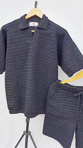 Crochet a Stylish Two-Piece Set for Men | Fashion Ideas
