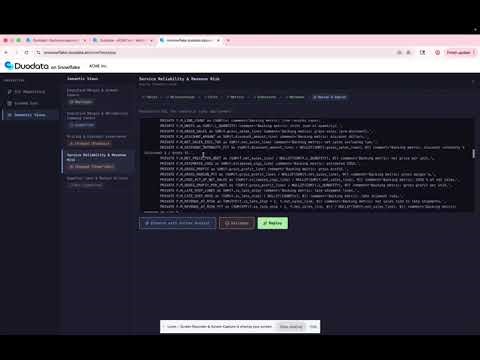 Duodata Snowflake Demo (5 min): Metric Trust, Semantic Views & Cortex Analyst