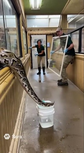 Python Escapes Glass Tank — Staff Rush to Help | Reptile House CCTV Footage 4K
