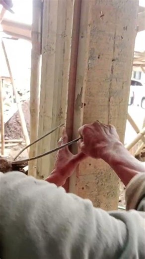 install straight reference boards without nails using bent rebar 👌‼️