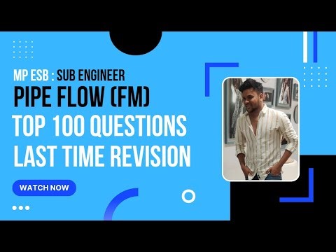MP Sub Engineer Civil Exam 2026 | Pipe Flow MCQ Practice Session