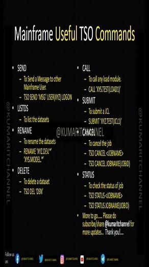 Mainframe Useful TSO Commands