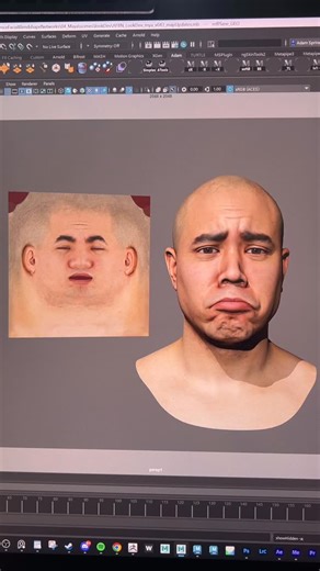 Adam Spring on Instagram: "Found some time to finalise the dynamic shader setup so I can finally record this chapter. I’ll be sharing some info on how I setup both the render and viewport dynamic shader network using normal, displacement and colour maps. Also, will be sharing a little trick for connecting two separate materials to the head model at the same time - so you can have a viewport version using normal maps and a render version using displacement. Nearly finished with this workshop now 