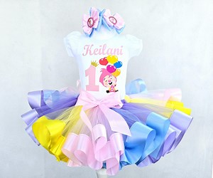 Plim Plim Birthday Tutu Outfit: Personalized Baby Girl Set - Etsy