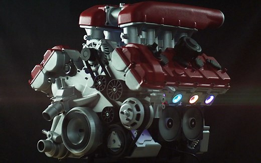 MOD 法拉利458引擎水冷电脑 Ferrari 458 Engine PC Case