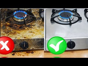 How to clean an old, dirty gas stove with stubborn grease stains, making it look brand new.
