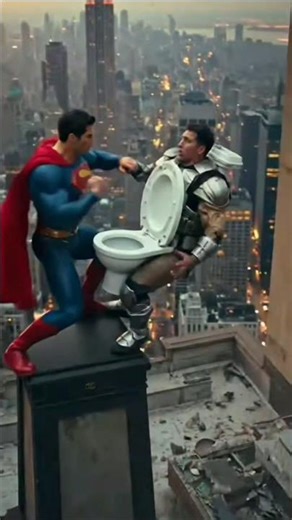 Superman destroy the toilet😂😂 #ihavethisthingwithplants #transformers #avengers #animecharacter