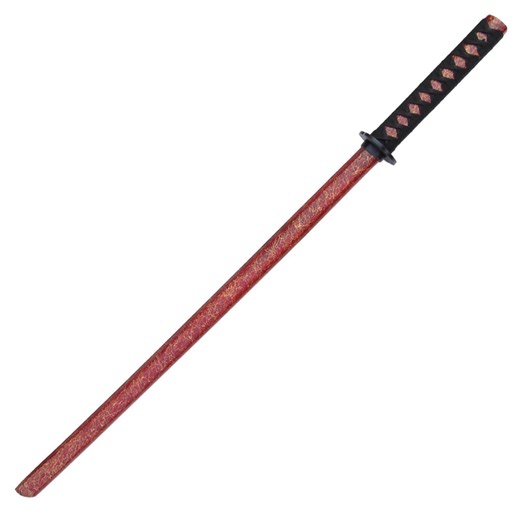 Armory Replicas Kenjutsu Golden Era Training Bokken - 40.25" Wooden Samurai Sword with Red Finish, Gold Accents & Black Nylon Wrapped Handle - Ideal for Kendo & Sword Technique Training.