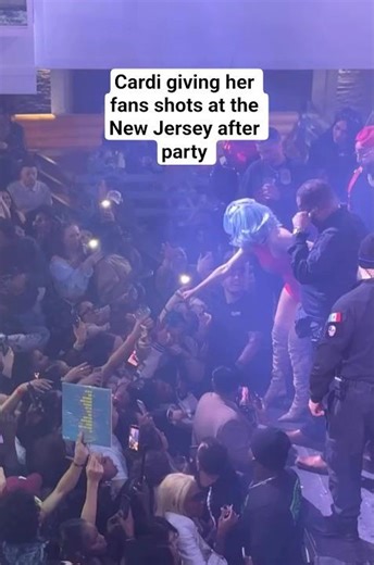 Cardi giving her fans shots at the New Jersey after party