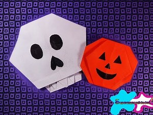 Calabaza y Calavera de papel (ORIGAMI HALLOWEEN) 🎃SUPERMANUALIDADES🎃