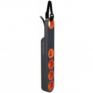 Bloc multiprise Klipo travaux et chantiers avec lampe LED - 3 prises 2P T et USB Orange - Zenitech