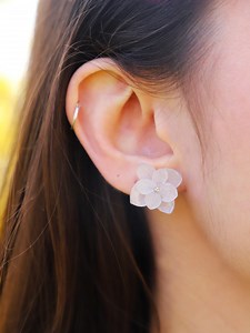Epoxy Hydrangea Earrings - Etsy