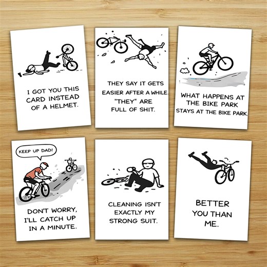Minimal Bicycle Cards, Cycling Humor Greeting, Modern Joke Printable Bundle - Etsy