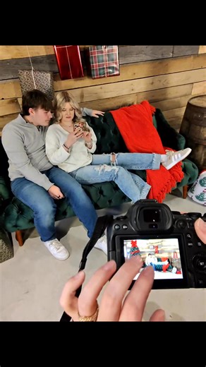 “So cute” is my slogan, I need that on a t shirt! ✨🥹 Anyway long overdue BTS of Leah & Cayden Christmas session! Leah always brings her own poses so it’s a BLAST! 🎄🤩 | Memories By Madison