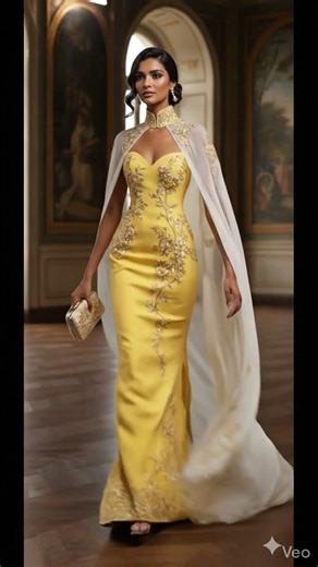 Elegant Yellow Couture Gown Inspiration 💛✨