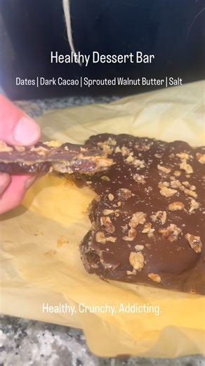 Sprouted Walnut Butter on Instagram: "The #1 dessert we hear made by farmers market customers Smashed dates → with sprouted walnut butter → chocolate + salt = sweet, nutty, and insanely satisfying. Why it Wins 🥇: 🥜 tastes like your favorite candy bar 🔥 super clean and healthy ingredients 🌱 sprouted nuts = less bloat ✨ perfect for healthy dessert or late-night treat You can run this as a side dish or serve it as a sweet treat. Either way… this is a good form favorite. 👉 Recipe in the video �