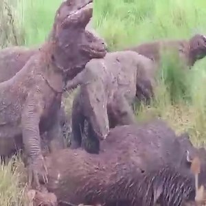 497K views · 4.5K reactions | Komodo dragon swallows poisonous rock squid, The strangest moment! Many Komodo dragons gather on a wild boar during the rain | Top Fans | Facebook