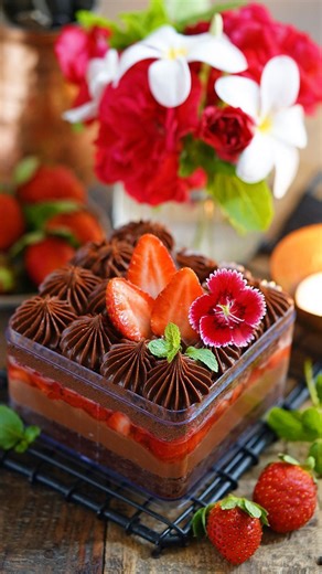 Chocolate strawberry dessert box that looks fancy but is so easy