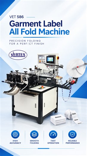 VET 586 All Fold Machine | Automatic Garment Label Cutting & Folding