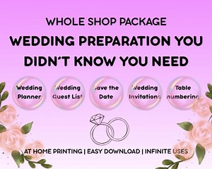 Elegant Wedding Planner Template Bundle: Guest List, Invitations & More Editable and Instant Download - Etsy Canada