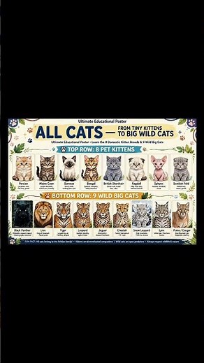 🐱 All Cats of the World:🌍 17 Amazing Cat Species & Breeds You Should Know#educationalvideo
