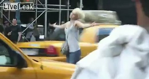 Crazy Woman in NYC Causing Mayhem and Traffic