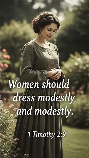 “Women should dress modestly and modestly.” — 1 Timothy 2:9