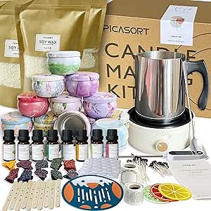 Amazon.com: Candle Making Kit for Adults - Complete Candle Making Kit/Supplies, Scented Candles Making Kit with Hot Plate, Soy Wax,Hot Plate,Wax Melting Pot & More,DIY Crafts for Adult/Beginner