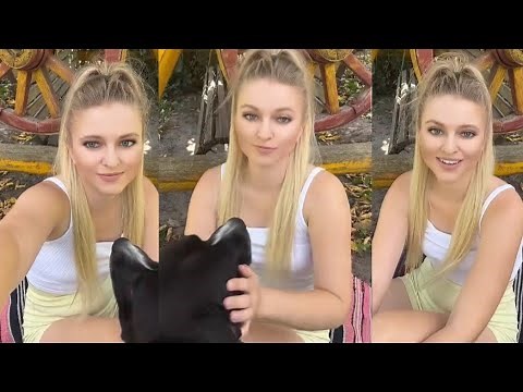 Beautiful Woman Live with Her Pet Dog | Natural Women