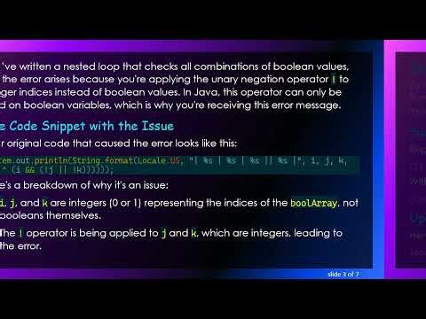 How to Resolve bad operand type int for unary operator Error in Java