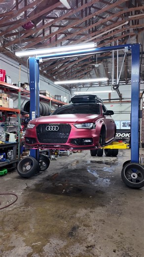 This modded Audi S4 owned by @lysy_whips stopped by the other day to get setup on some new winter tires for the snowy winter months. Now it’s all setup to handle the Chicago snow. #cars #tires #winter #audi #mechanic