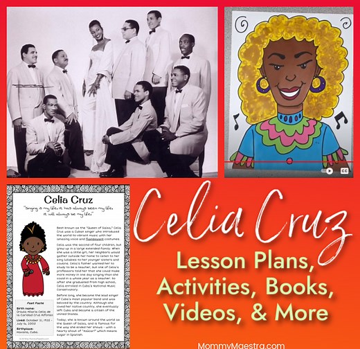 Celia Cruz Lesson Plans, Coloring Pages, Crafts, Activities and More