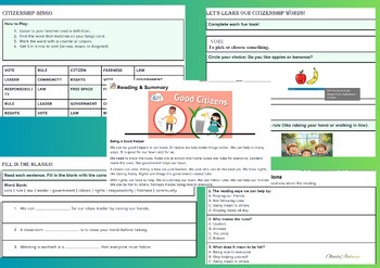 Learning being a good citizen - Social Studies/ SPED friendly