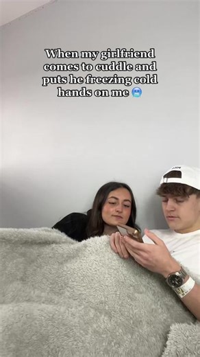 Annoying Girlfriend Move: Freezing Cold Hands Cuddle Prank