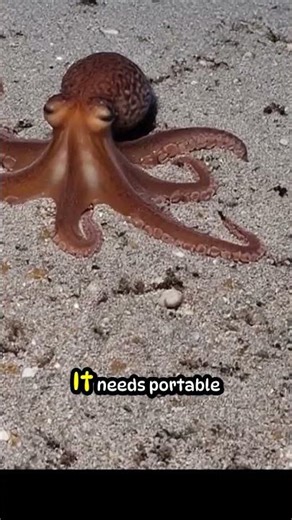 The Octopus That Builds Its Own Armor 🛡️ #OceanMystery