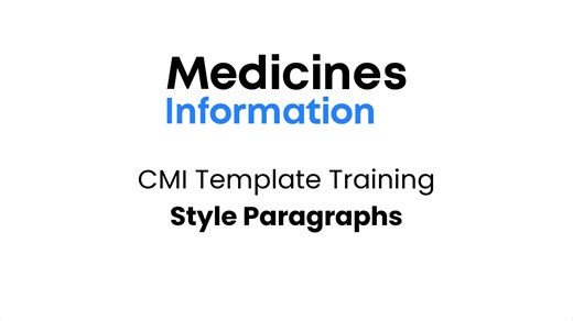 CMI Template Training Style Paragraphs