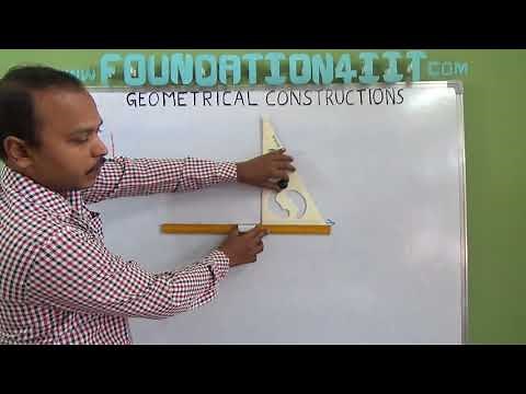 How to draw a perpendicular to a line from a point on the line using Set Square