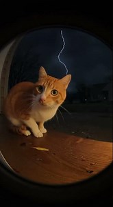 A cat was afraid of a thunderstorm – Reaction to thunder #cat #funny #cats #animals #viral #omg