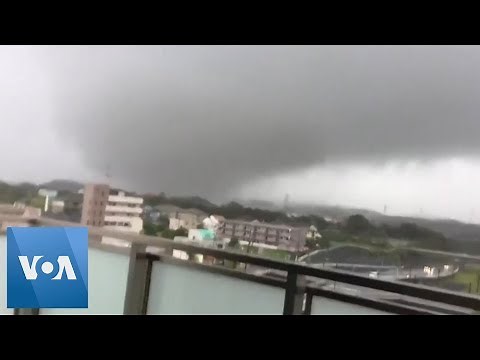 Tornado Churns Over Ichihara as Typhoon Hits Japan