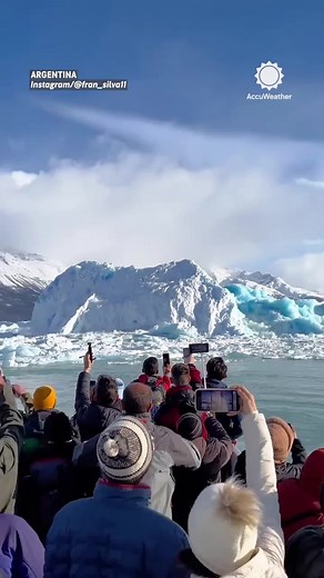 AccuWeather on Instagram: "A stunning view as an iceberg flips over in Argentina. 🧊⁣⁣ ⁣⁣ This iceberg phenomenon is rare and known as "iceberg calving." It is the breaking of ice chunks from a glacier. If the center of gravity of the chunk is high enough, it can even flip over the ice chunk.⁣⁣ ⁣ Tap the link in bio to learn more. ⁣ ⁣⁣ #iceberg #argentina #climate #cool #phenomenon #ice #icy #icebergs #reels #reelsinstagram #explore #trending #viral #viralreels #accuweather"